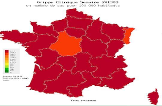 La décrue de la grippe  en France